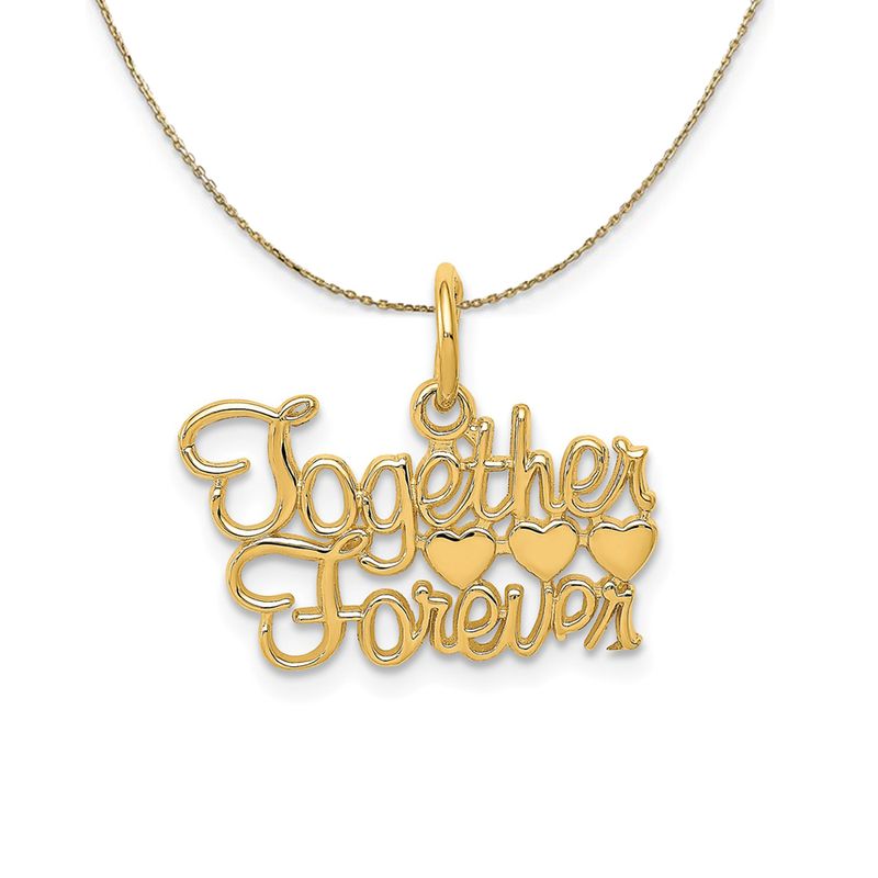 14k Yellow Gold Together Forever Necklace - 24 Inch
